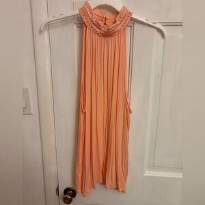 INC International Concepts Peach Studded Halter Dress